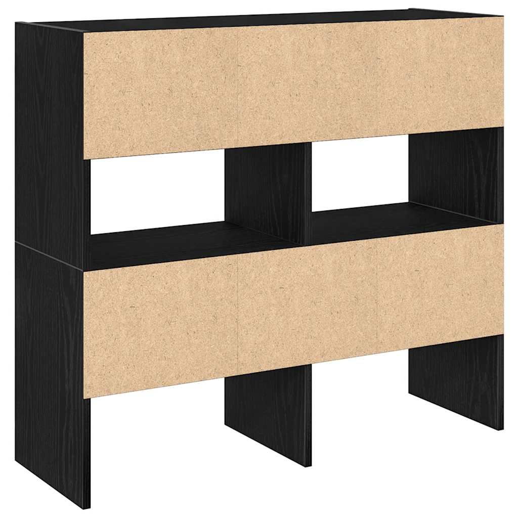 Scarpiere 2 pz Impilabili Rovere Nero 89,5x30x40 cm