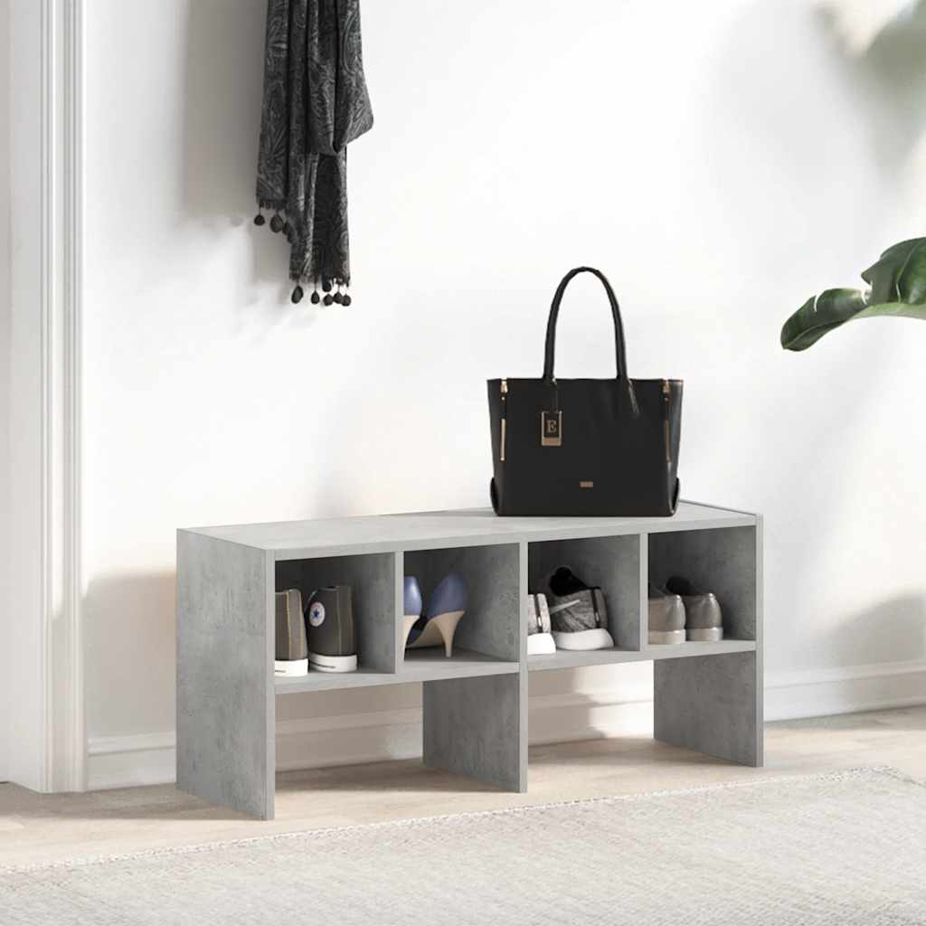 Scarpiera Impilabile Grigio Cemento 89,5x30x40 cm