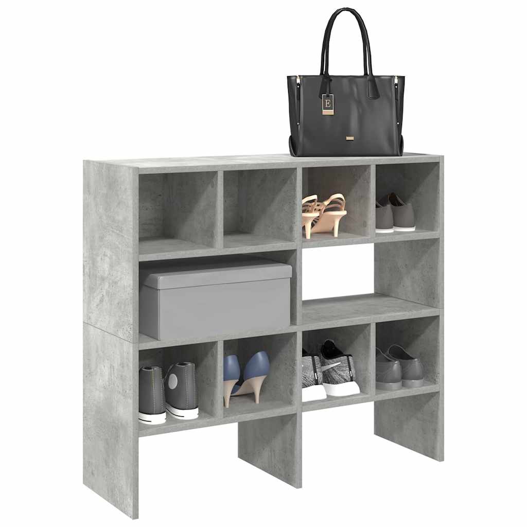 Scarpiere 2 pz Impilabili Grigio Cemento 89,5x30x40 cm