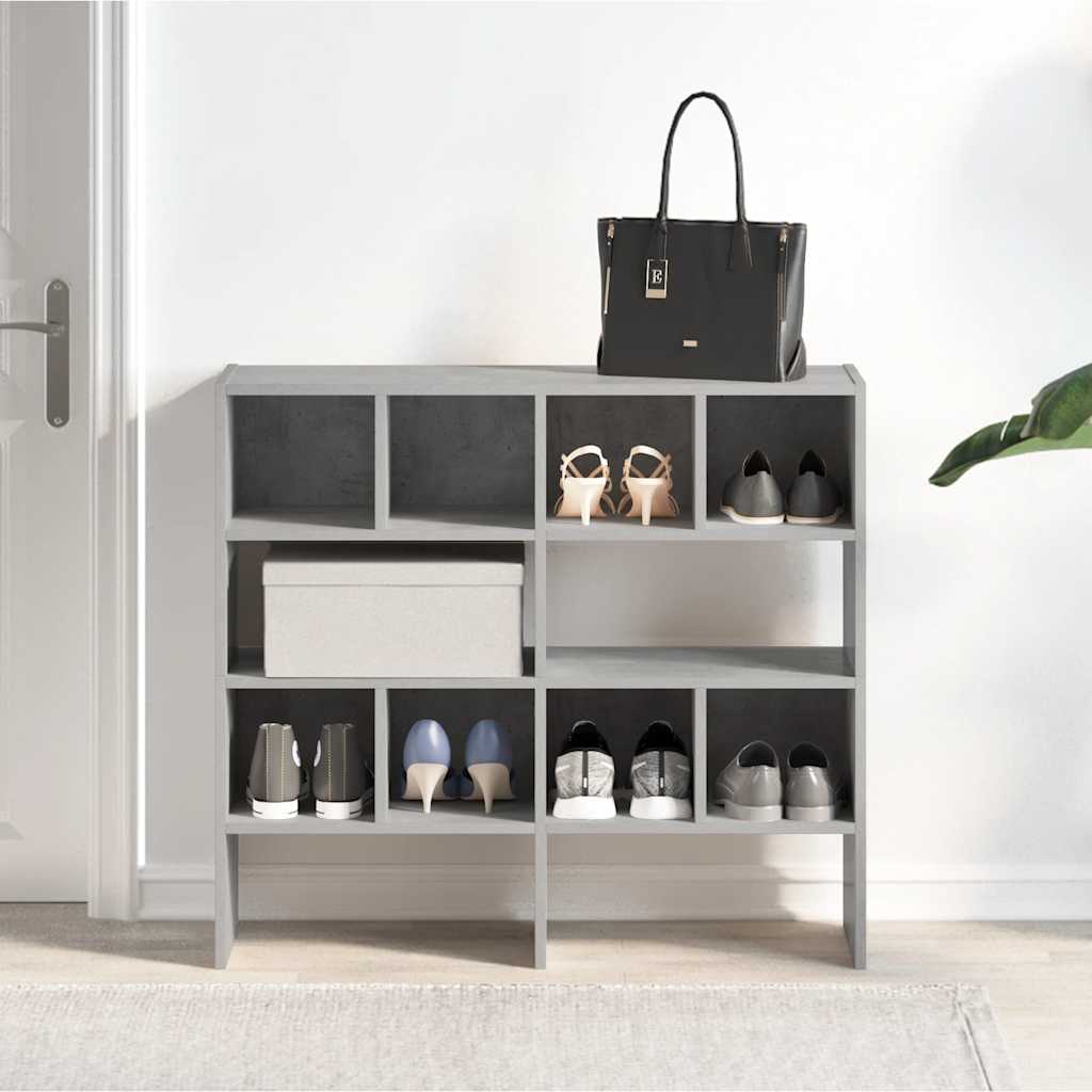 Scarpiere 2 pz Impilabili Grigio Cemento 89,5x30x40 cm