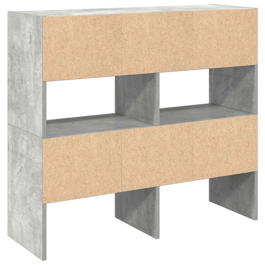 Scarpiere 2 pz Impilabili Grigio Cemento 89,5x30x40 cm