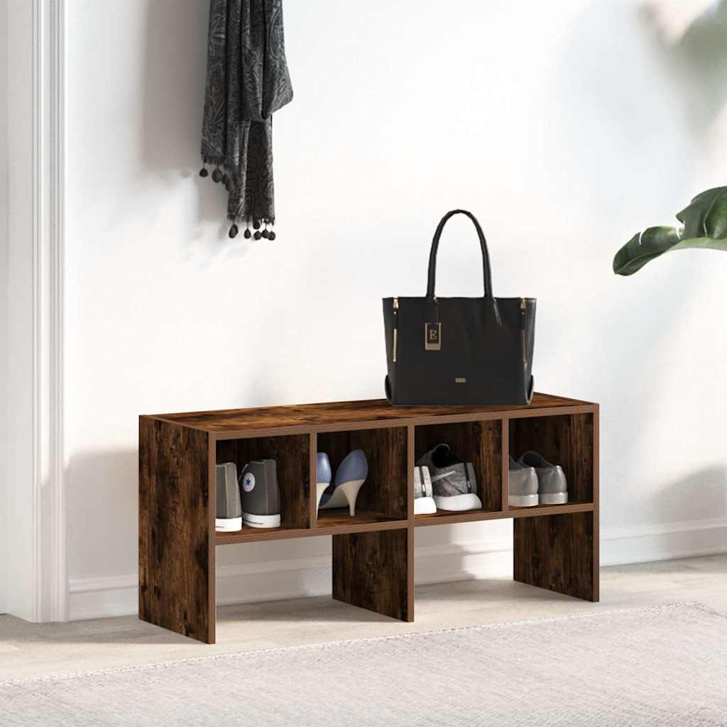 Scarpiera Impilabile Rovere Fumo 89,5x30x40 cm