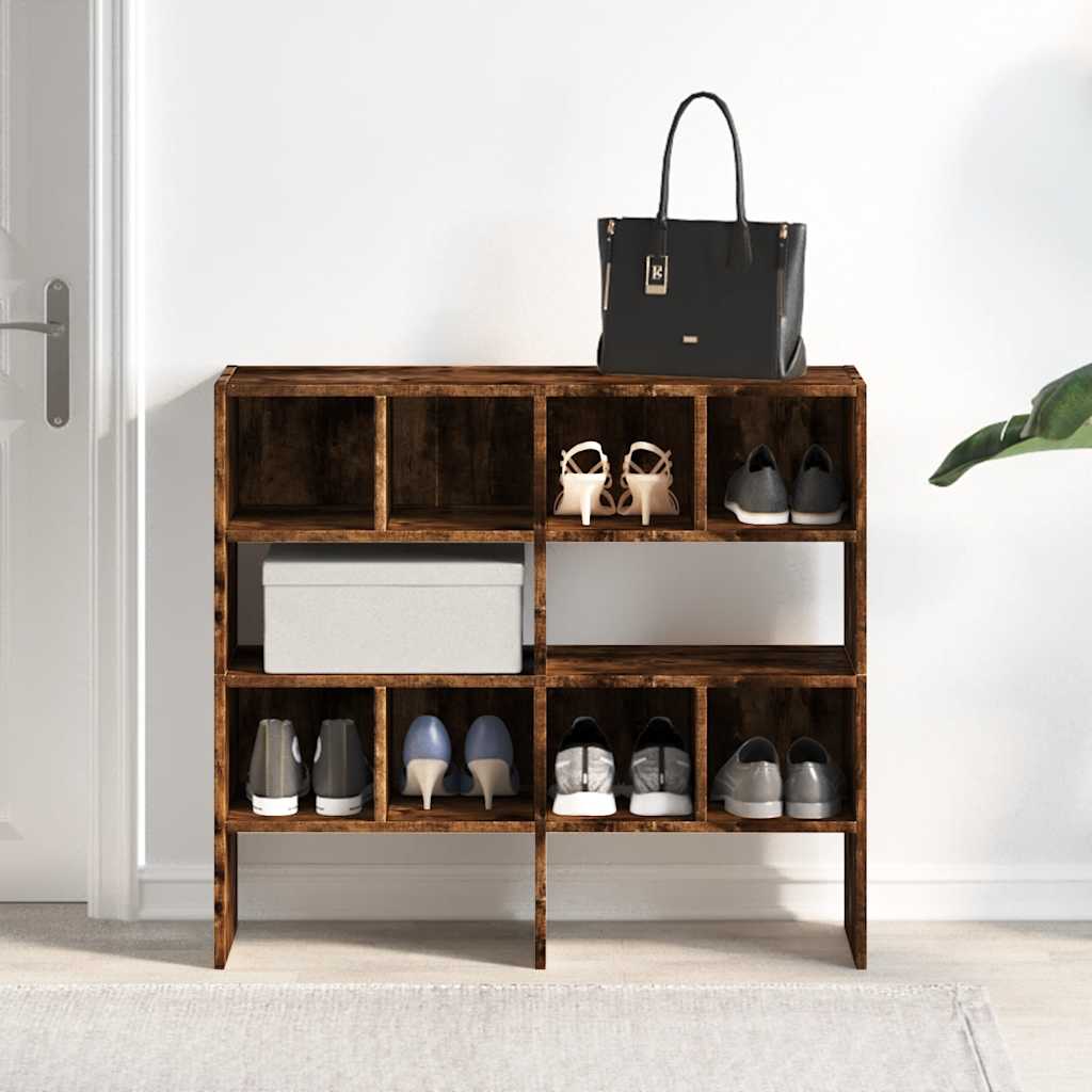 Scarpiere 2 pz Impilabili Rovere Fumo 89,5x30x40 cm