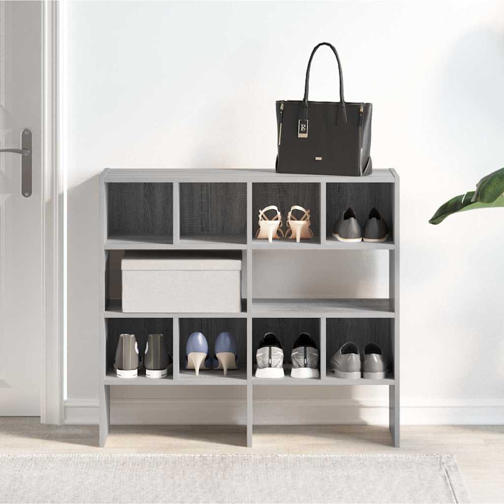Scarpiere 2 pz Impilabili Grigio Sonoma 89,5x30x40 cm