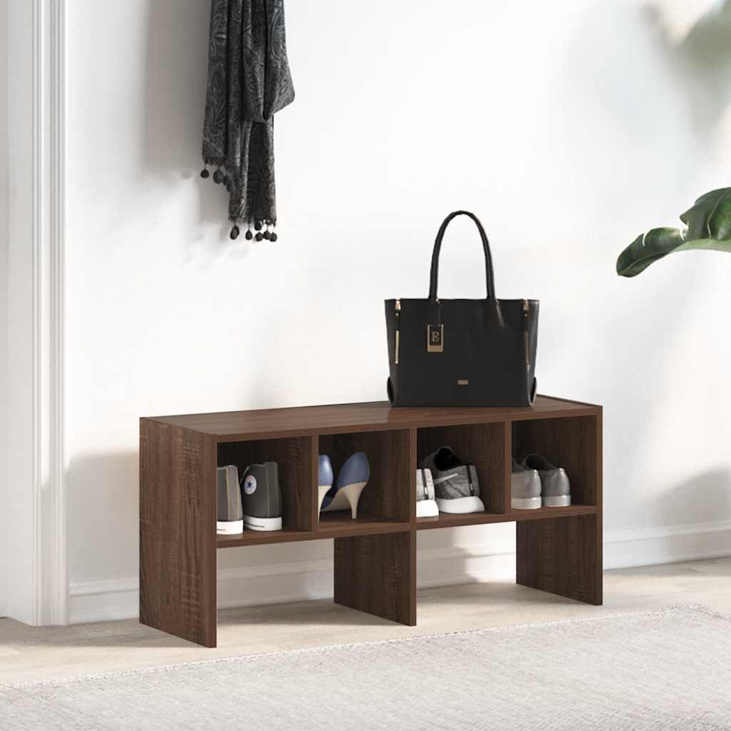 Scarpiera Impilabile Rovere Marrone 89,5x30x40 cm