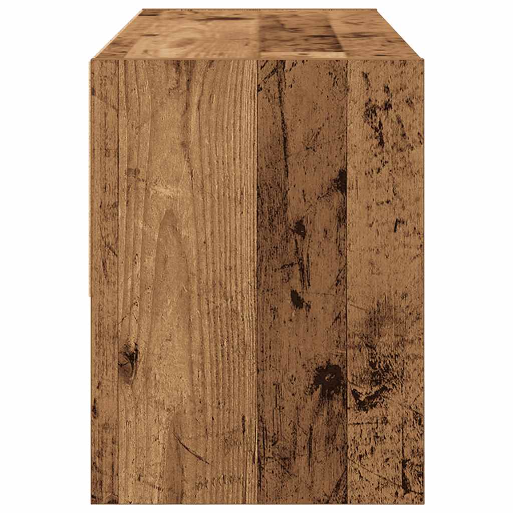 Scarpiera Impilabile Legno Antico 89,5x30x40 cm