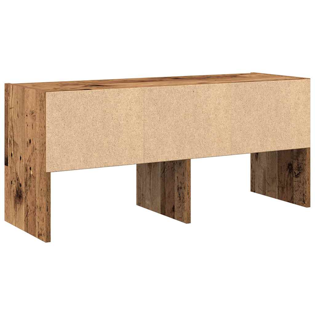 Scarpiera Impilabile Legno Antico 89,5x30x40 cm
