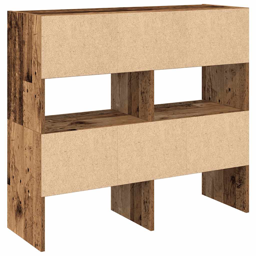 Scarpiere 2 pz Impilabili Legno Antico 89,5x30x40 cm