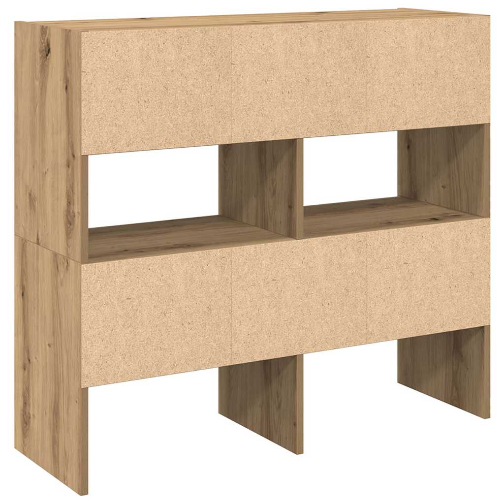 Scarpiere 2 pz Impilabili Rovere Artigianale 89,5x30x40 cm