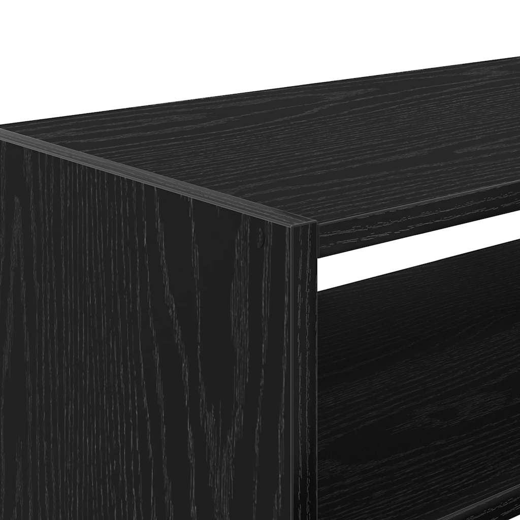 Scarpiera Impilabile Rovere Nero 60x30x30,5 cm
