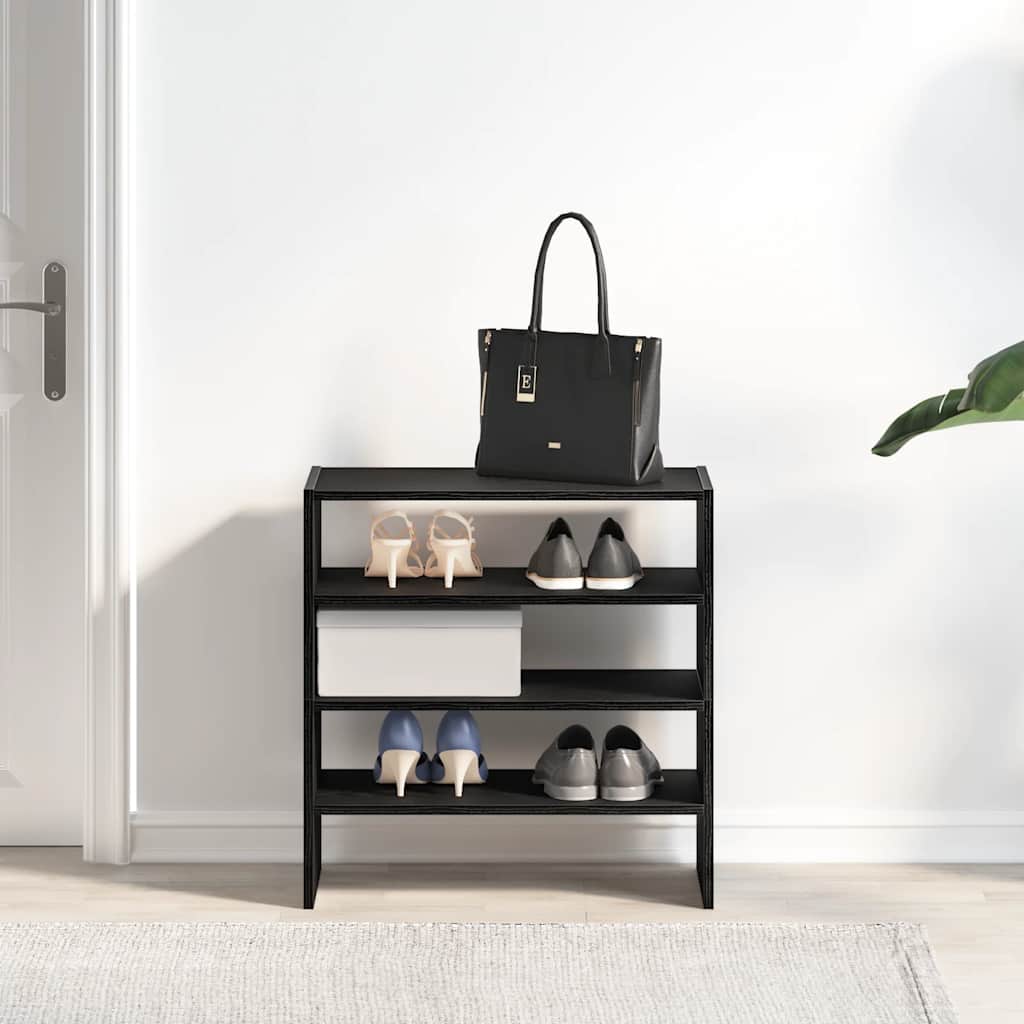 Scarpiere 2 pz Impilabili in Rovere Nero 60x30x30,5 cm