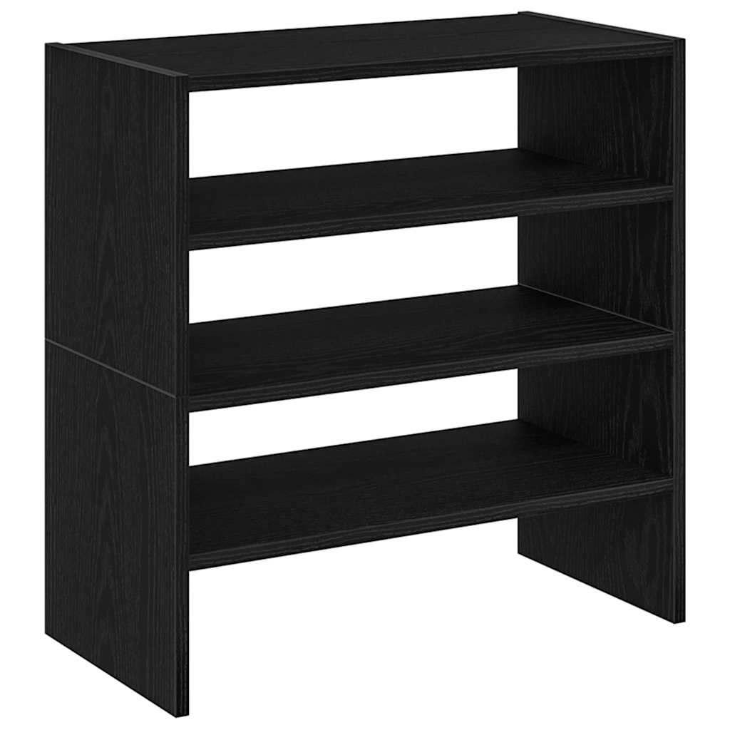 Scarpiere 2 pz Impilabili in Rovere Nero 60x30x30,5 cm