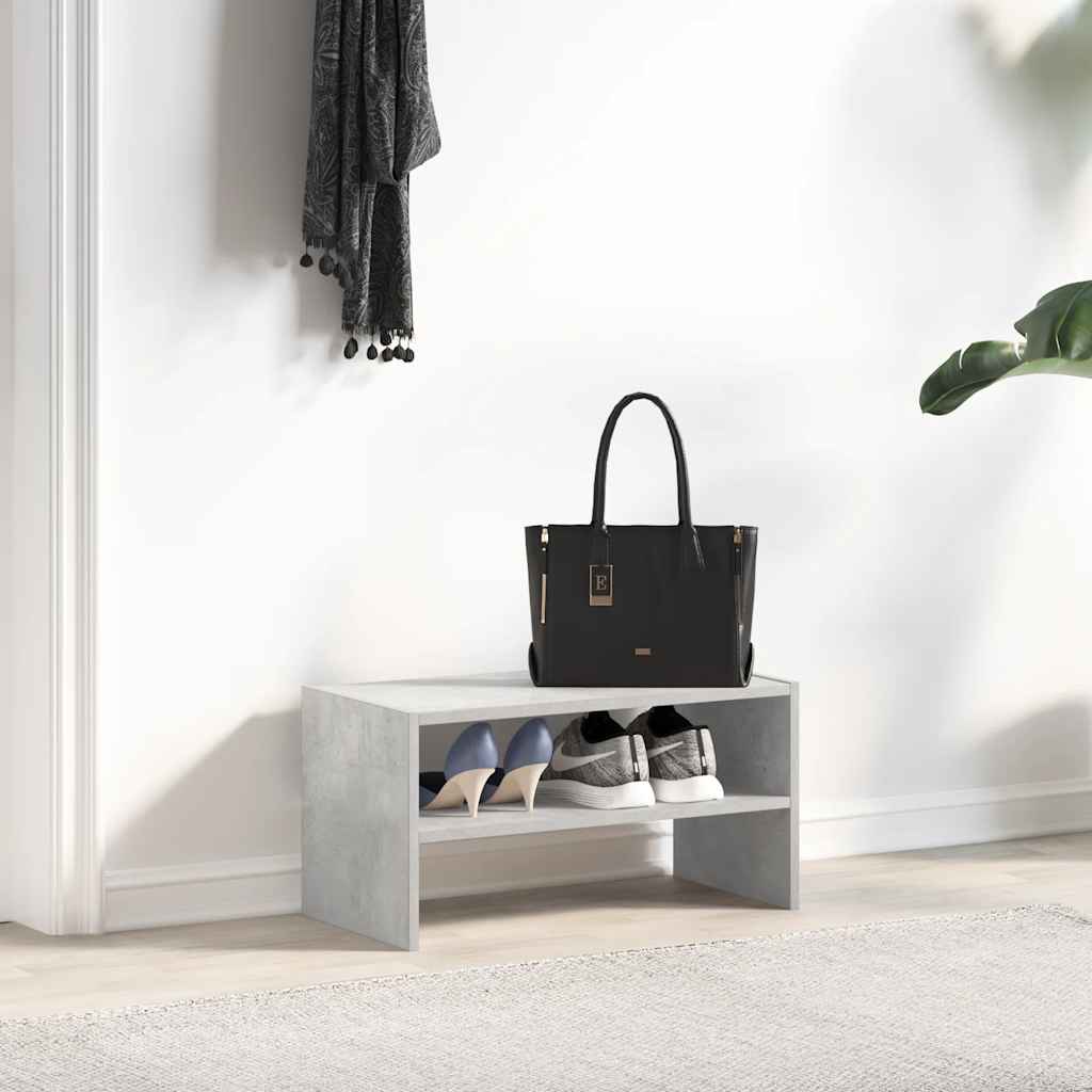 Scarpiera Impilabile Grigio Cemento 60x30x30,5 cm
