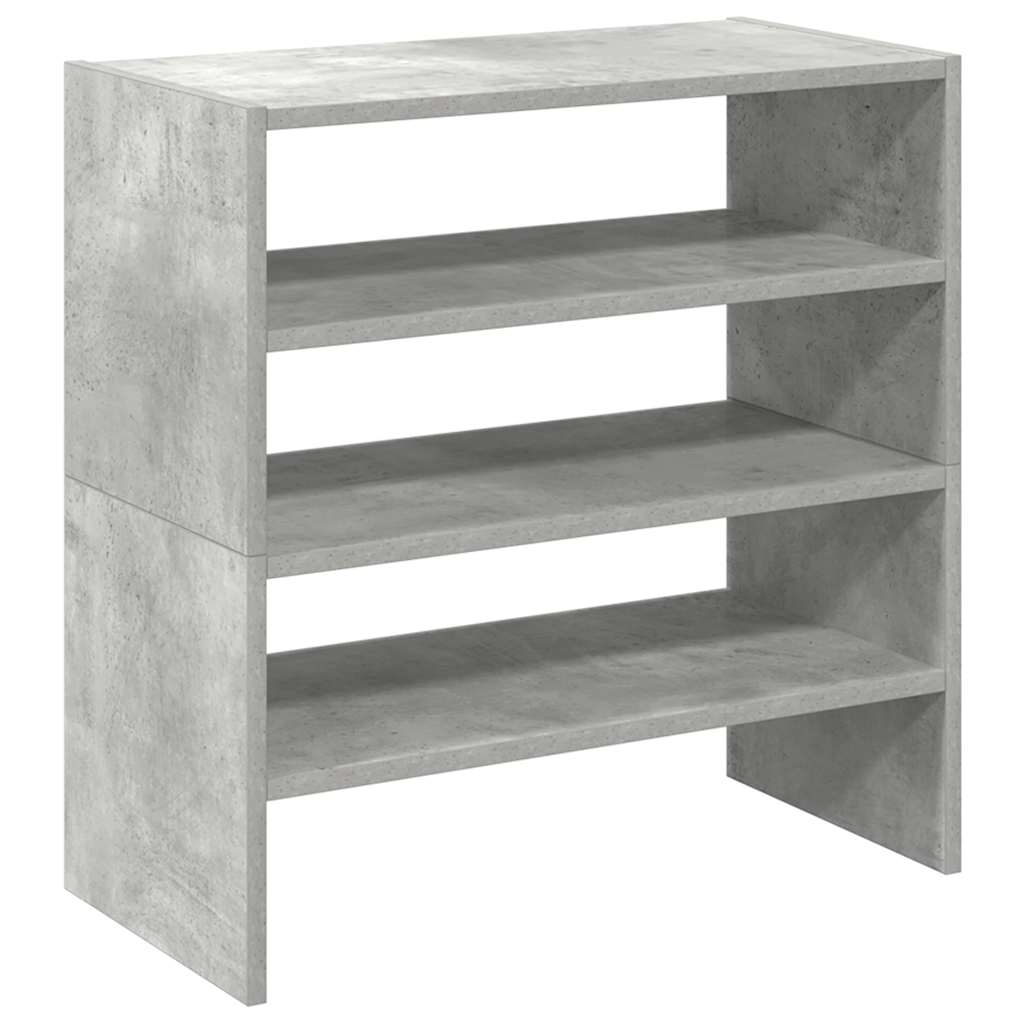 Scarpiere 2 pz Impilabili Grigio Cemento 60x30x30,5 cm