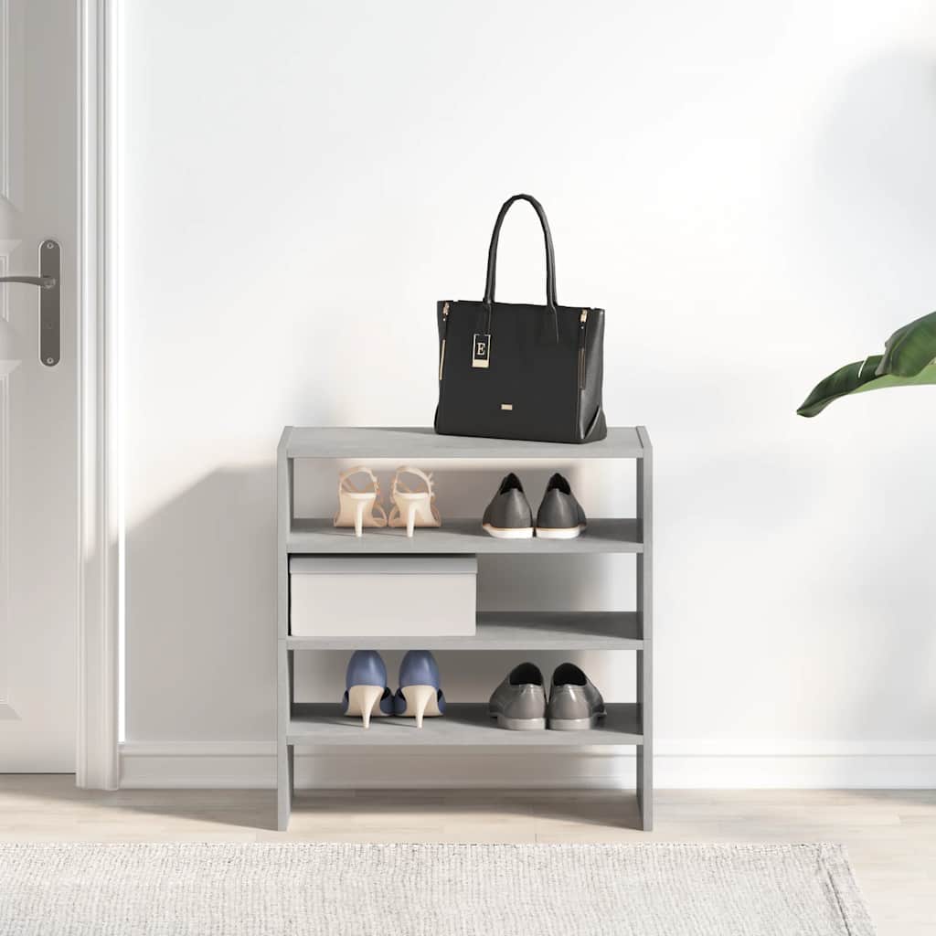 Scarpiere 2 pz Impilabili Grigio Cemento 60x30x30,5 cm