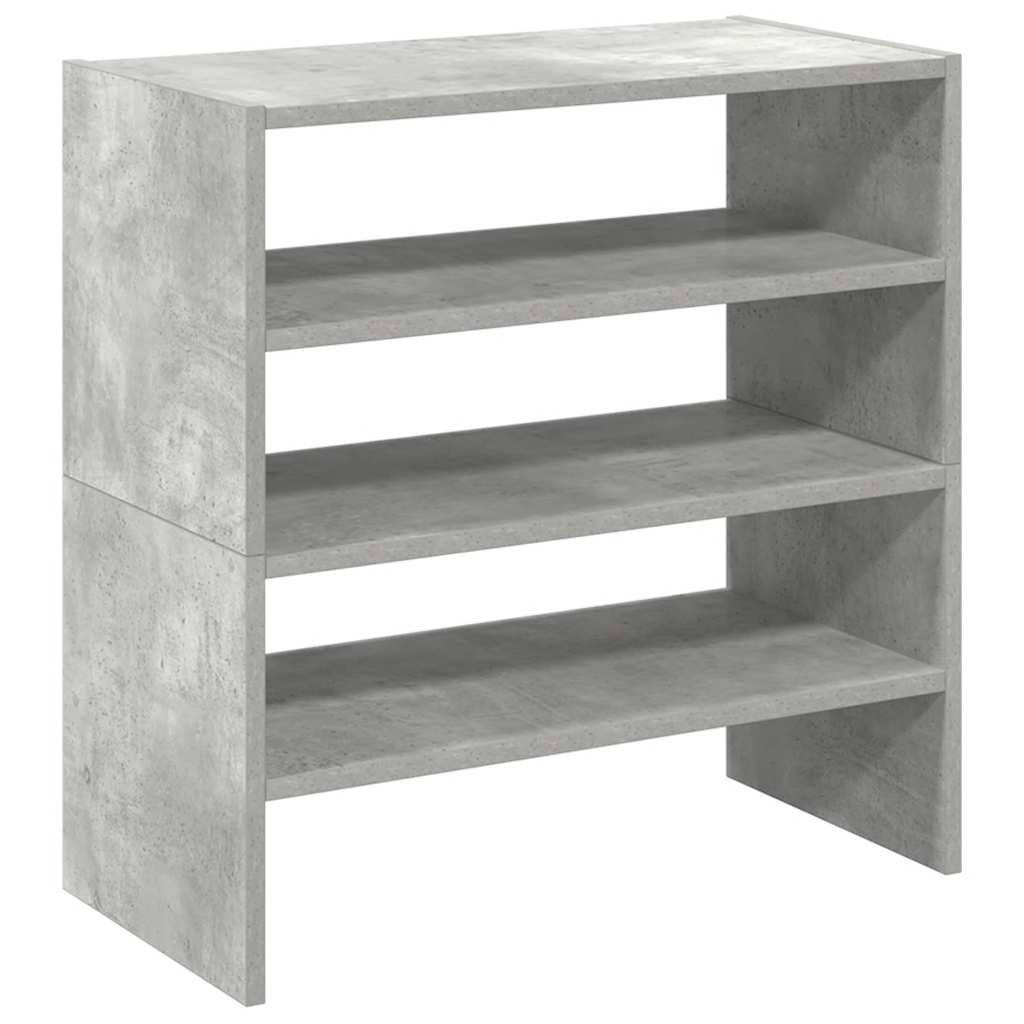 Scarpiere 2 pz Impilabili Grigio Cemento 60x30x30,5 cm