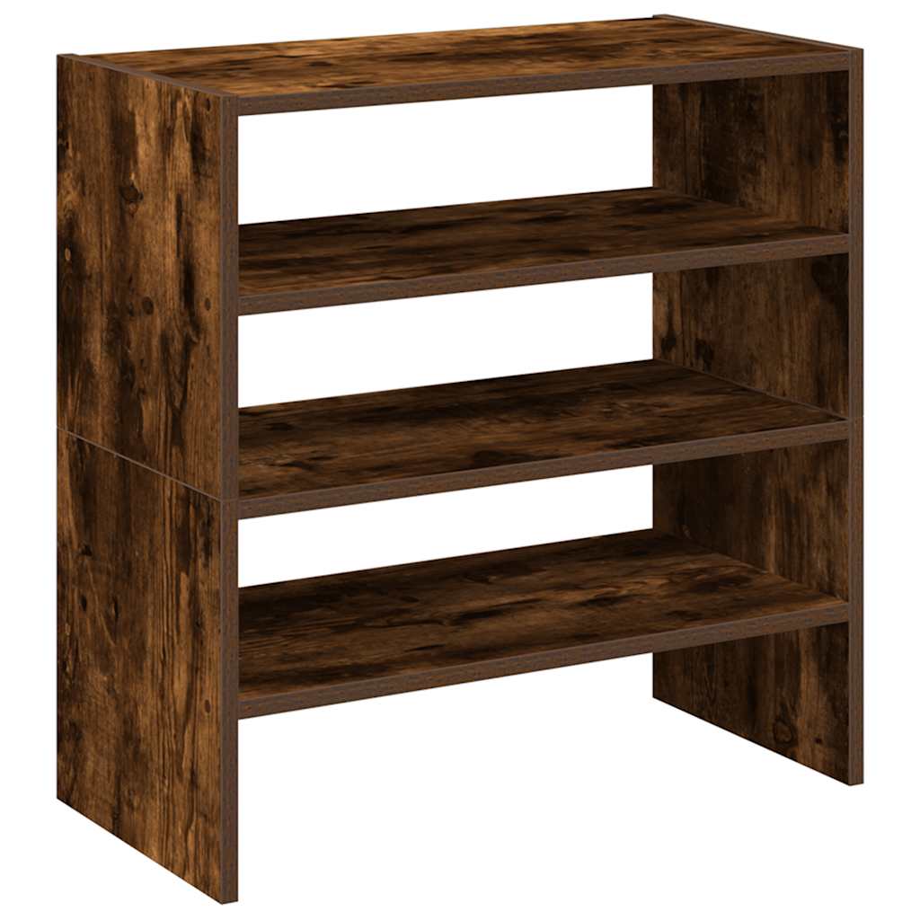 Scarpiere 2 pz Impilabili Rovere Fumo 60x30x30,5 cm