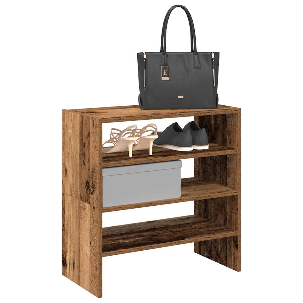 Scarpiere 2 pz Impilabili Legno Antico 60x30x30,5 cm