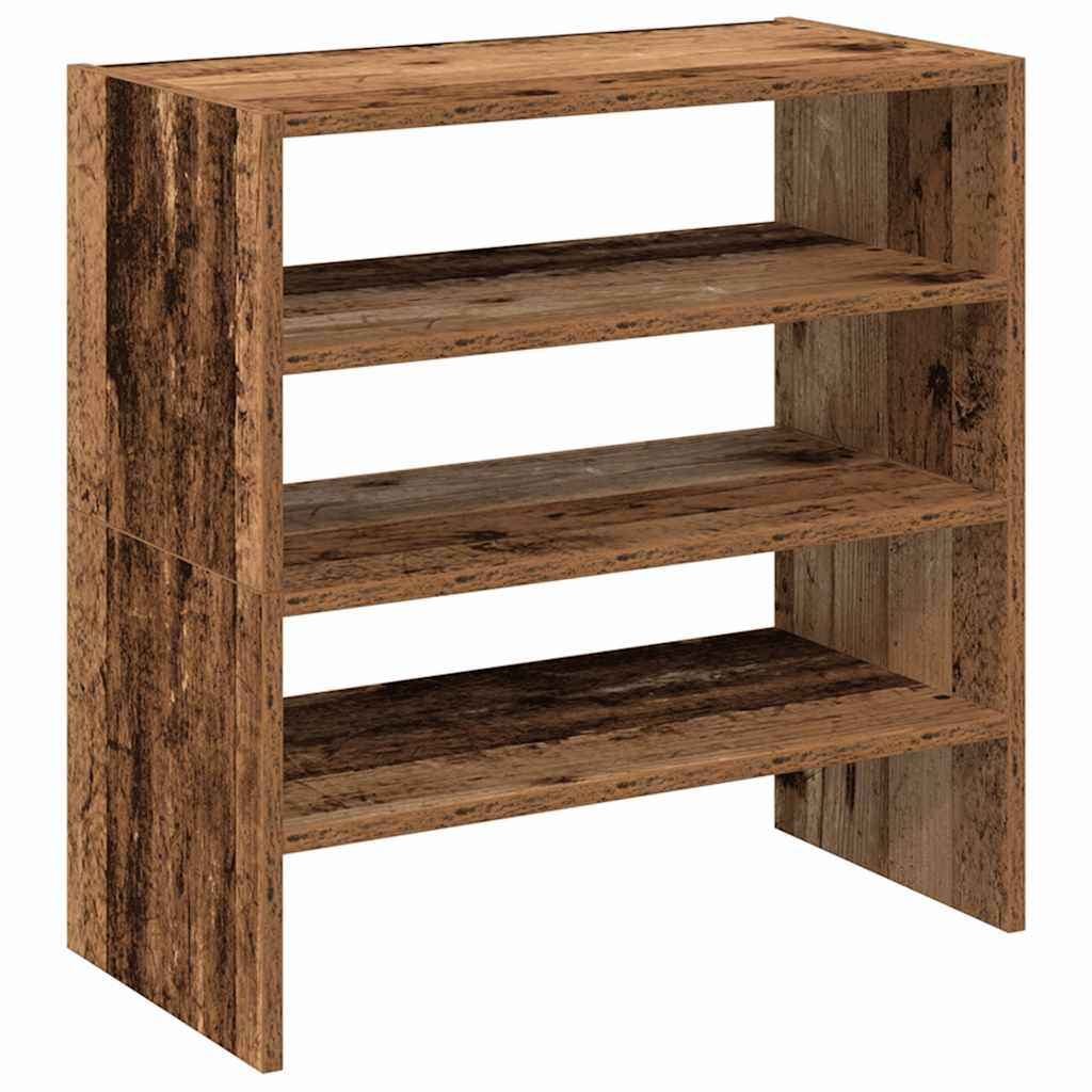 Scarpiere 2 pz Impilabili Legno Antico 60x30x30,5 cm