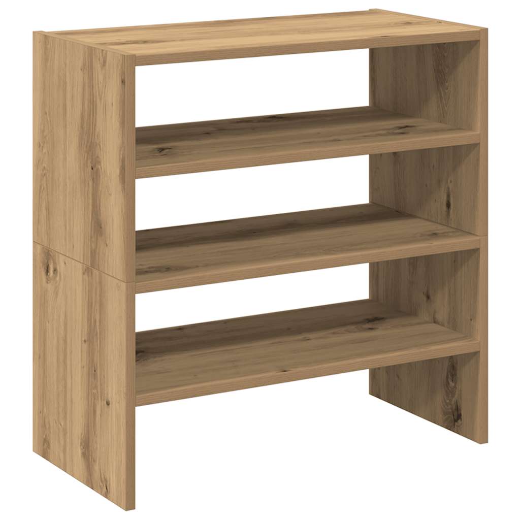 Scarpiere 2 pz Impilabili Rovere Artigianale 60x30x30,5 cm