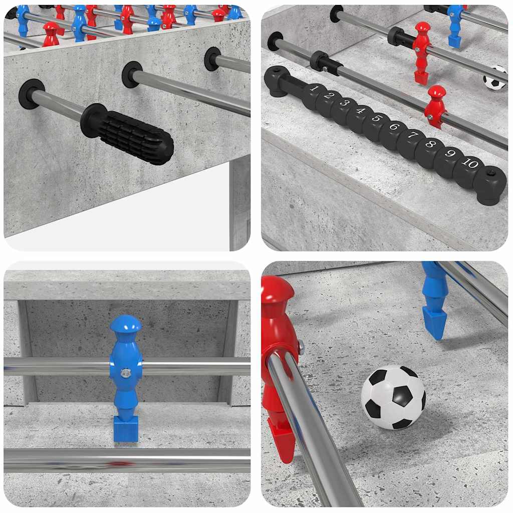 Tavolo da Calcio Balilla Grigio Cemento 125 x 60,5 x 80 cm