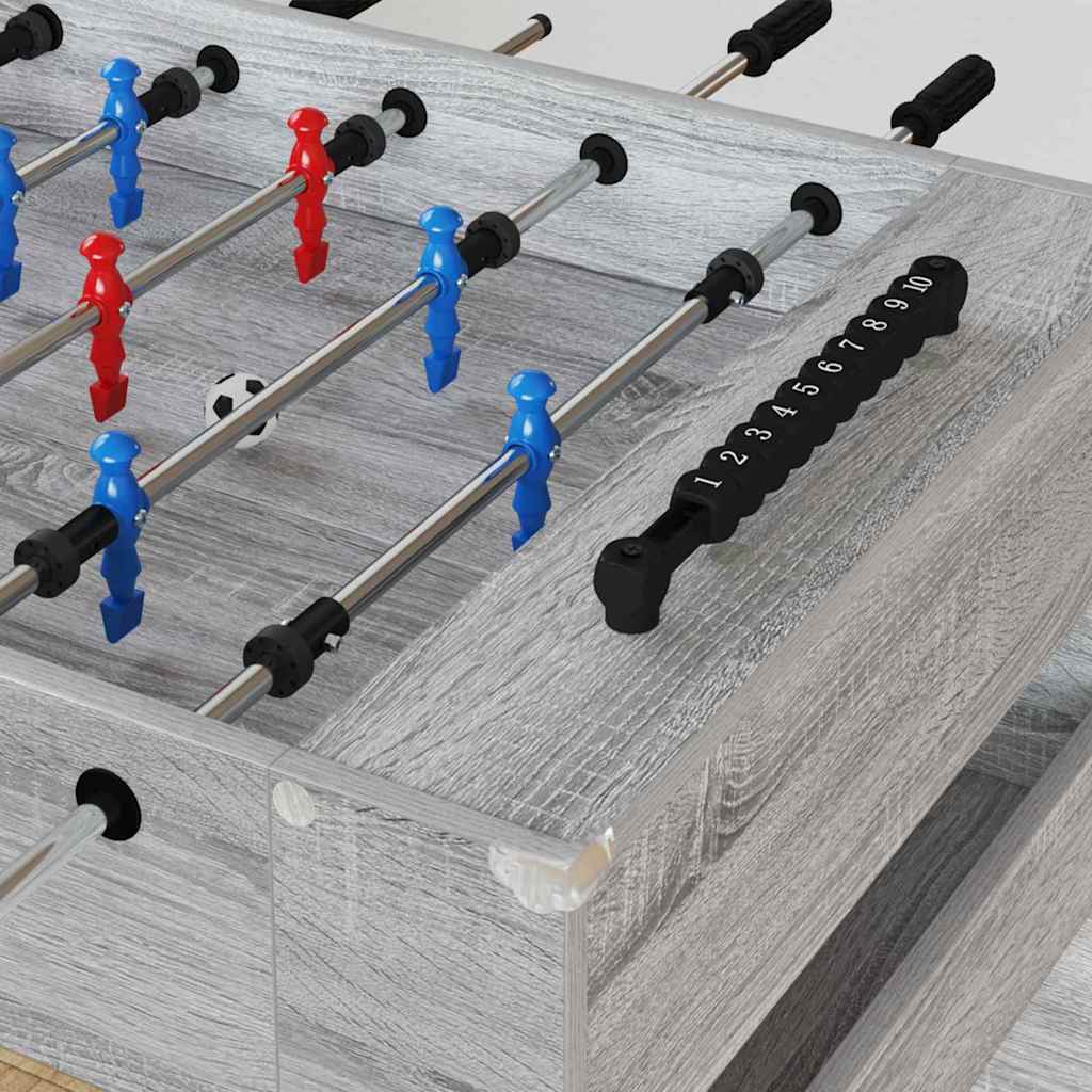 Tavolo da Calcio Balilla Sonoma grigia 125 x 60,5 x 80 cm