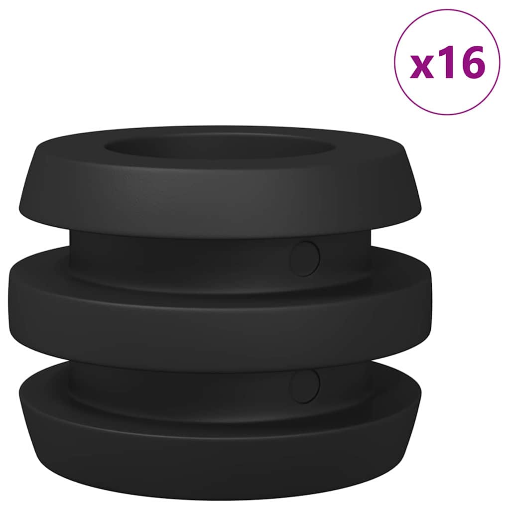 Paracolpi per tavolo da calcio balilla 16 pz Nero 3 x 3 x 2 cm