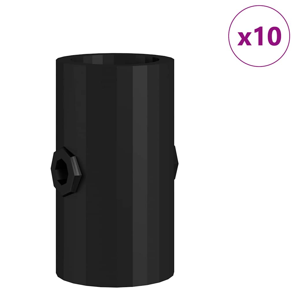 Tappi per tavolo da calciobalilla 10 pz Nero 1,7 x 1,7 x 3,2 cm
