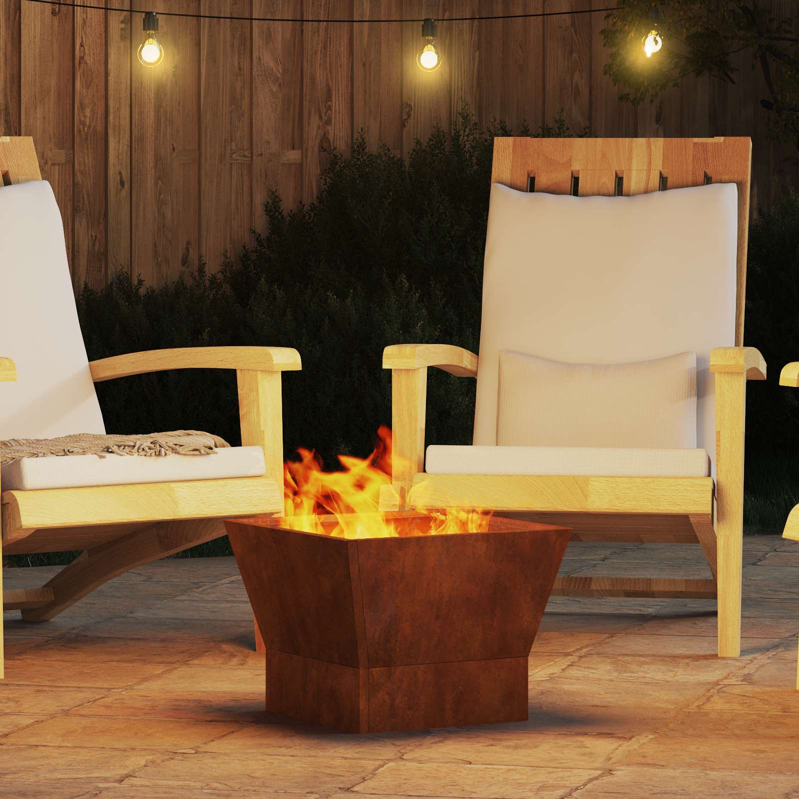 Braciere Ruggine 40 x 40 x 35 cm Acciaio Corten
