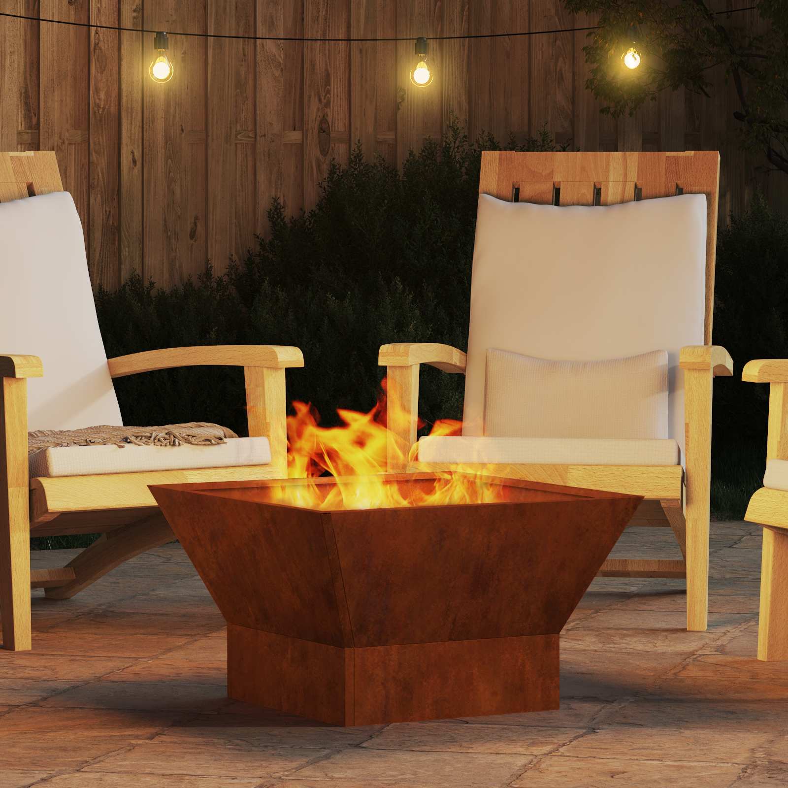 Braciere Ruggine 60 x 60 x 35 cm Acciaio Corten