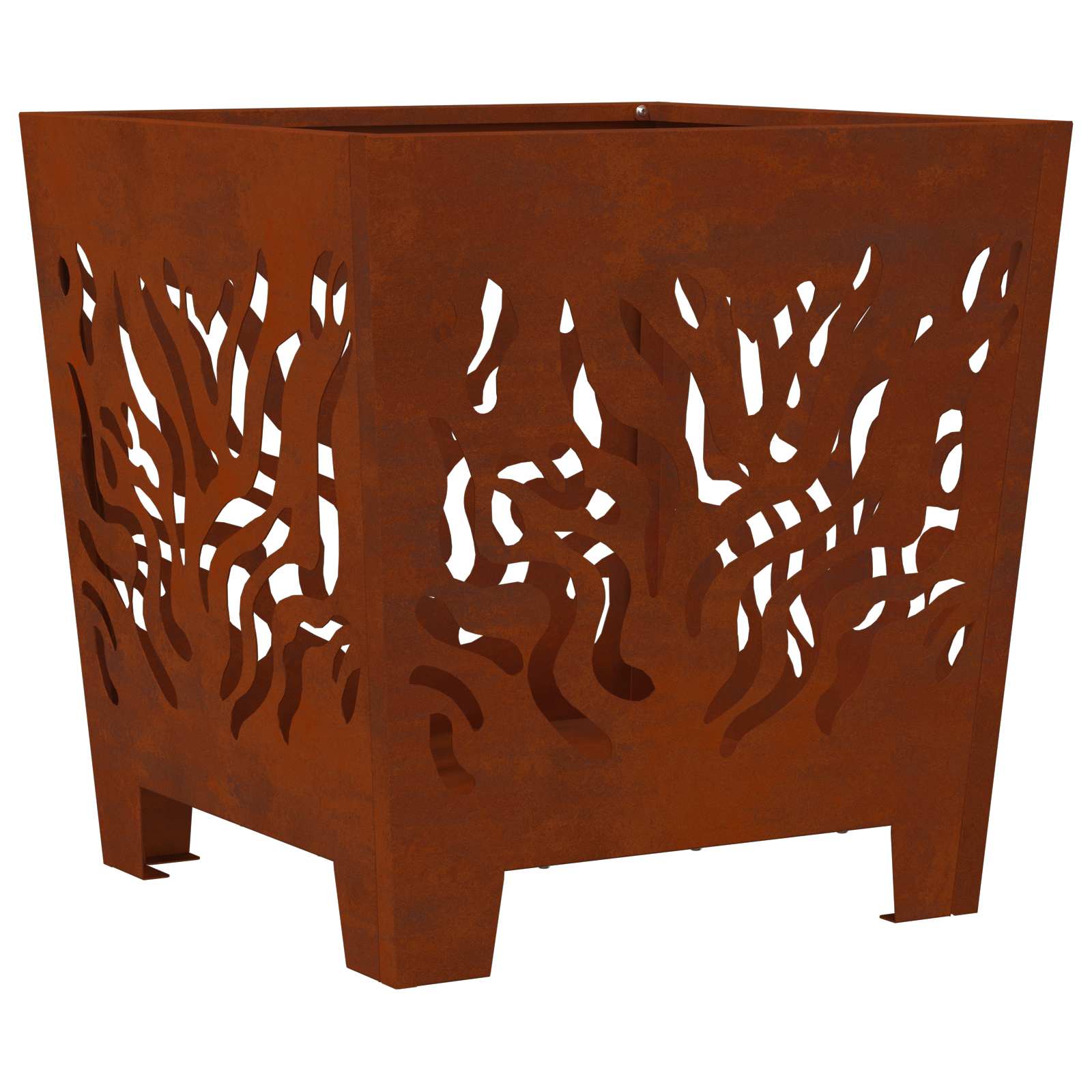 Focolare Marrone 40 x 40 x 40 cm acciaio corten