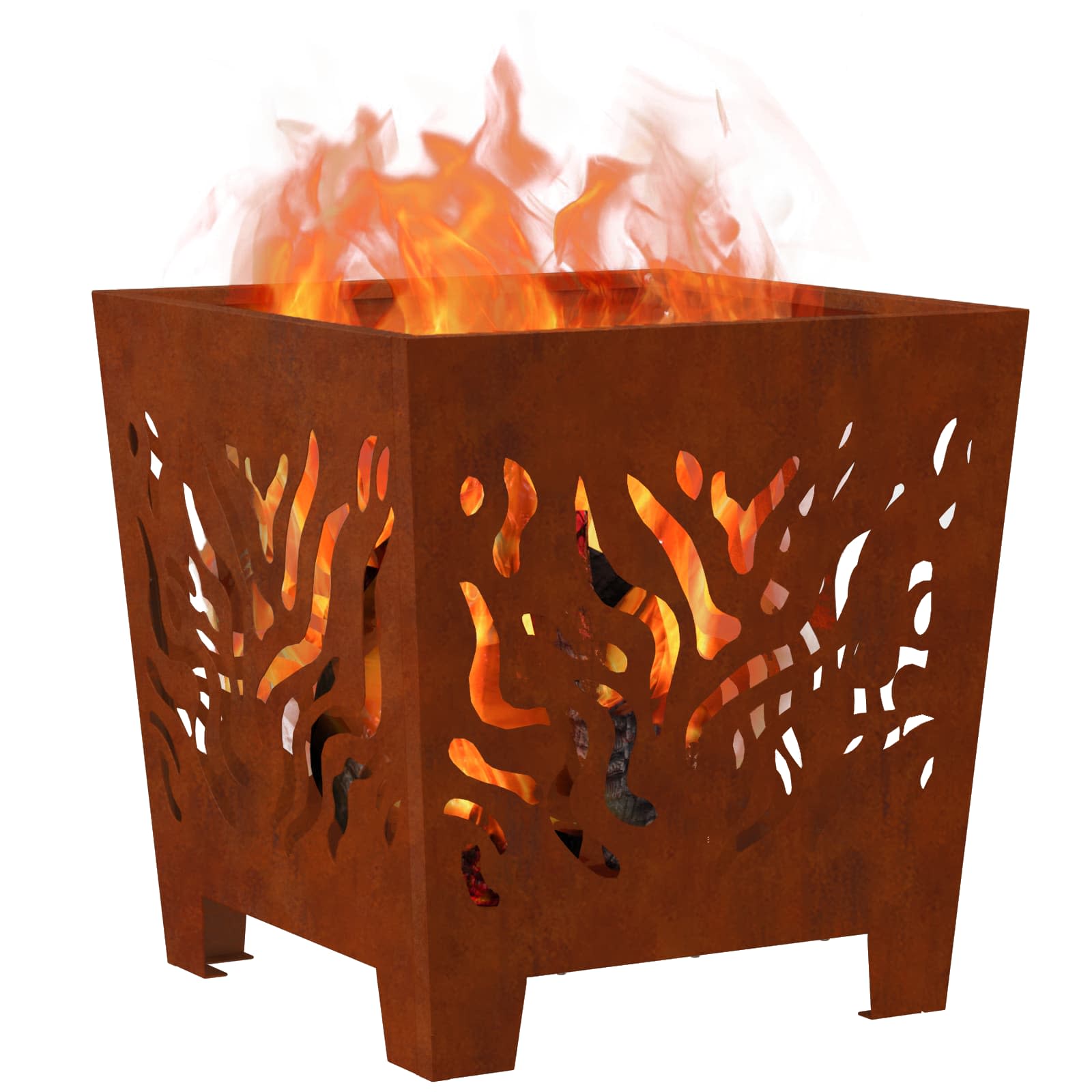 Focolare Marrone 40 x 40 x 40 cm acciaio corten