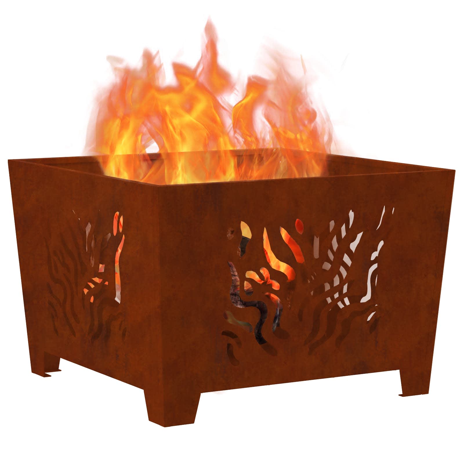 Focolare Marrone 60 x 60 x 40 cm acciaio corten