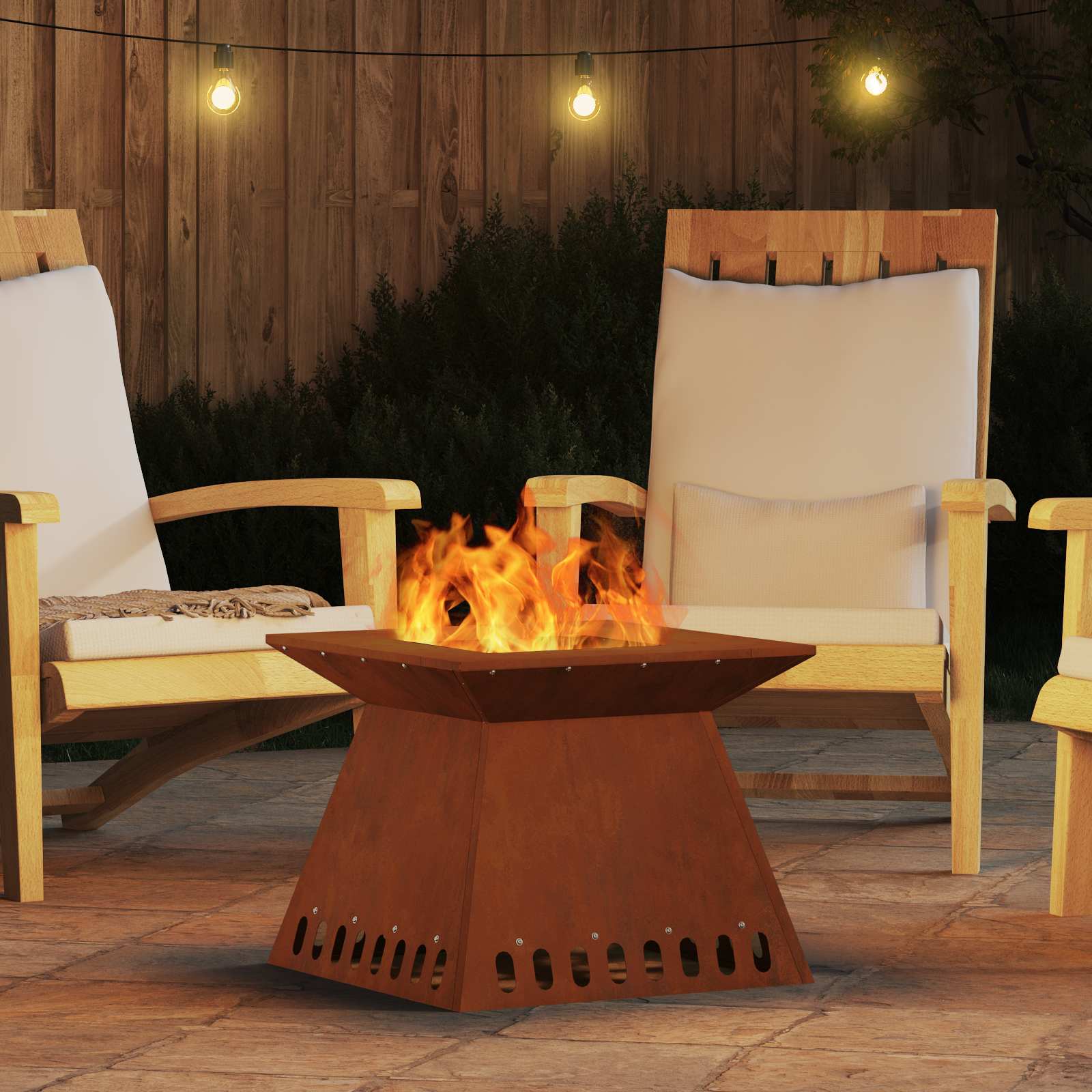 Braciere Ruggine 48 x 48 x 40 cm Acciaio Corten