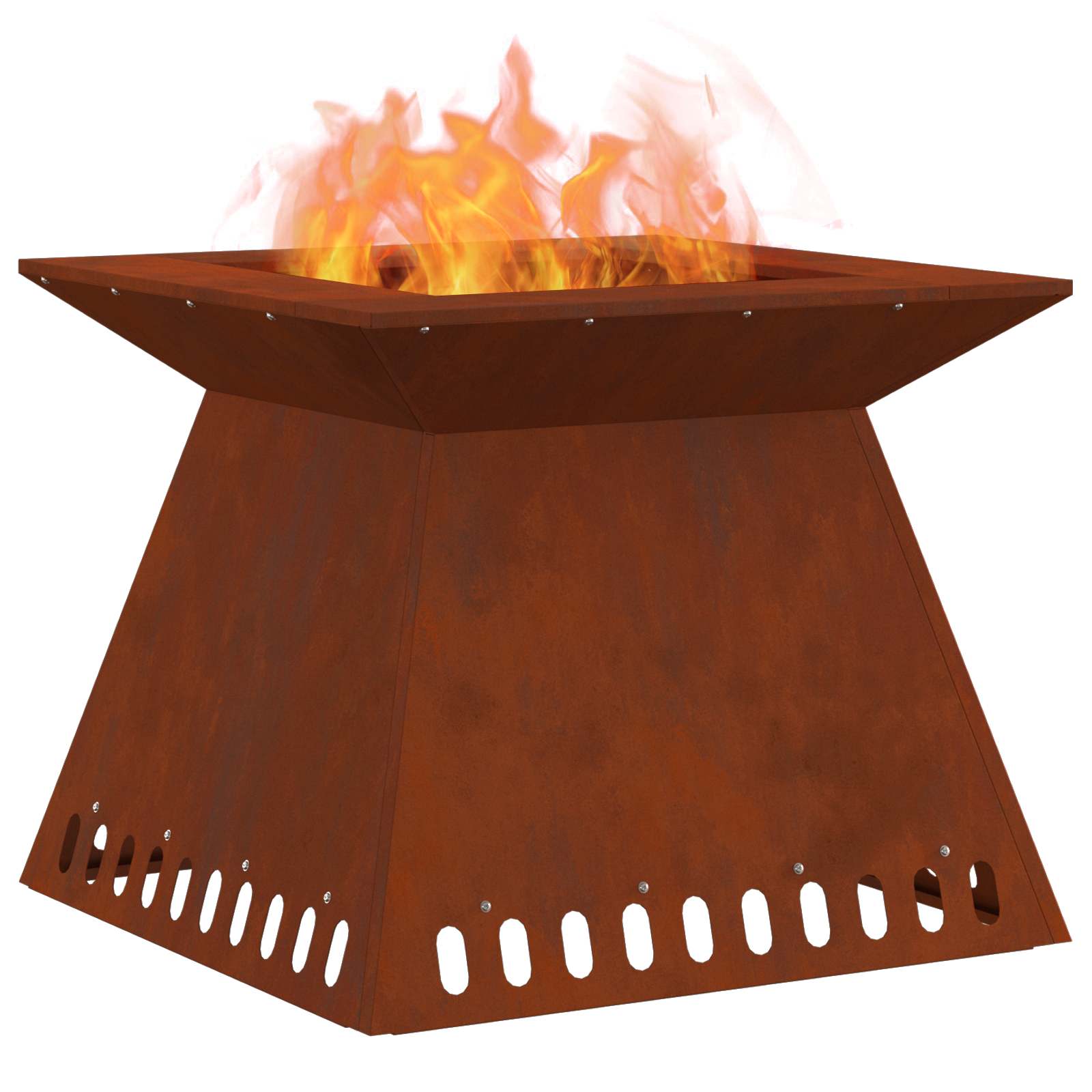 Braciere Ruggine 60 x 60 x 50 cm Acciaio Corten