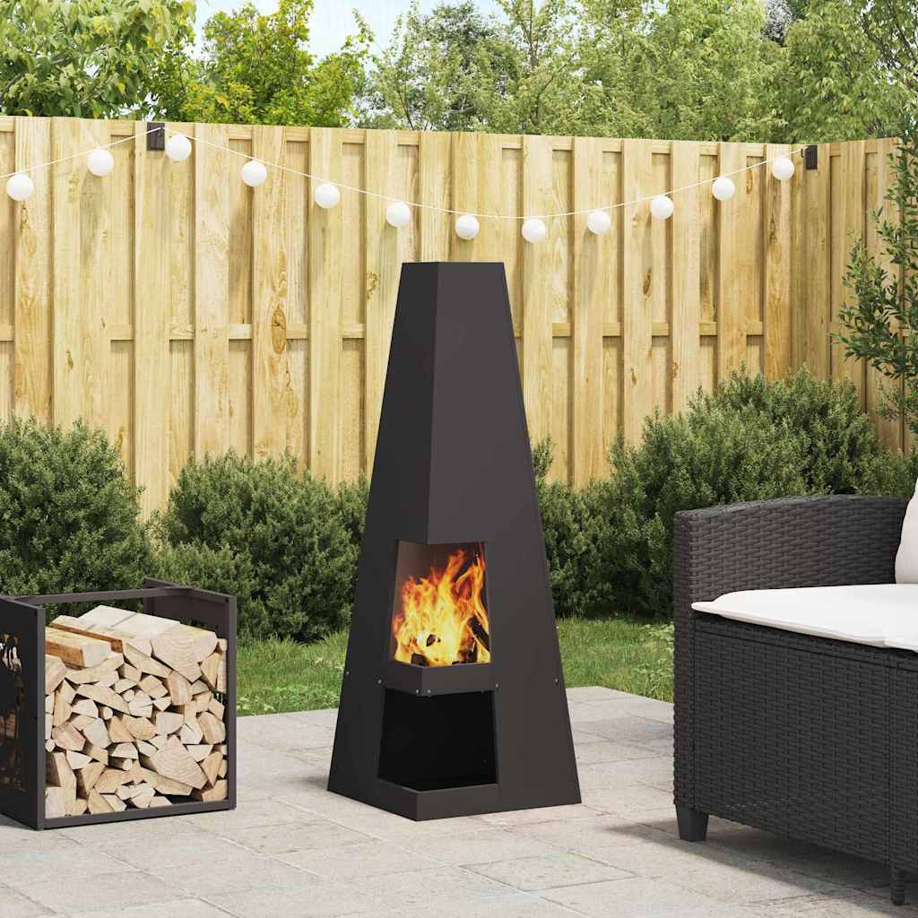 Braciere Nero 35 x 35 x 100 cm Acciaio Corten
