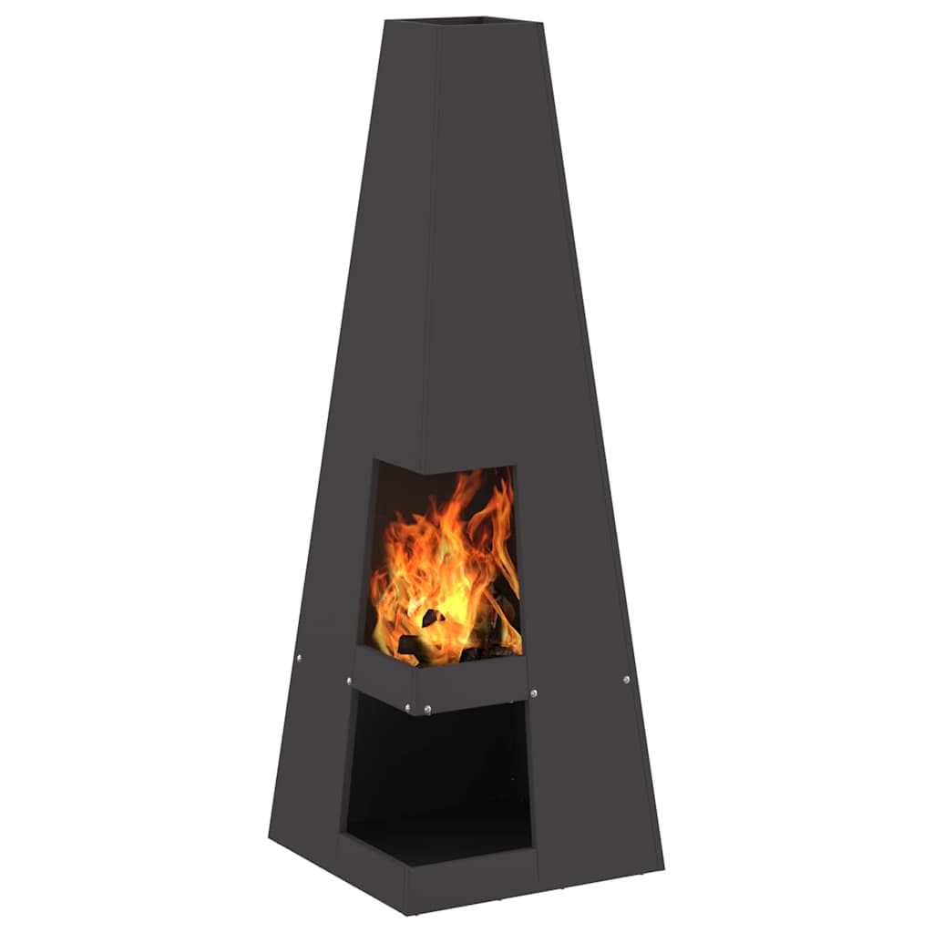 Braciere Nero 35 x 35 x 100 cm Acciaio Corten