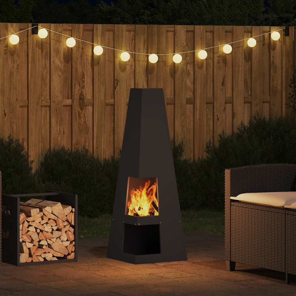 Braciere Nero 35 x 35 x 100 cm Acciaio Corten