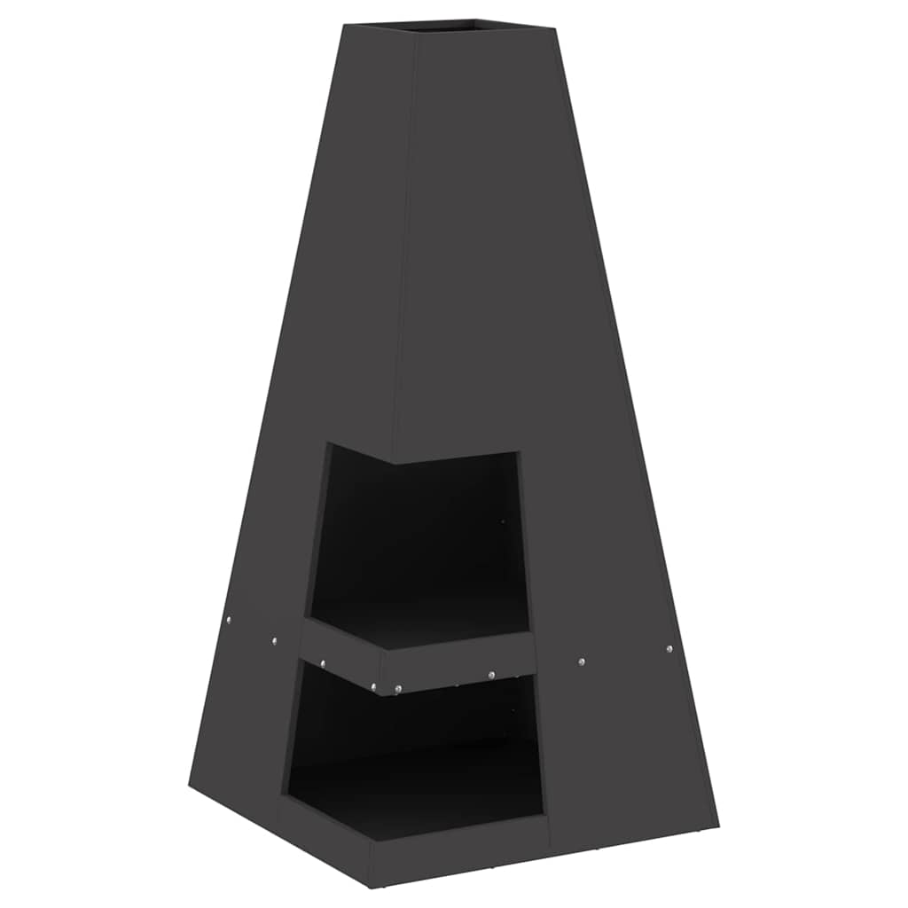 Braciere Nero 50 x 50 x 100 cm Acciaio Corten