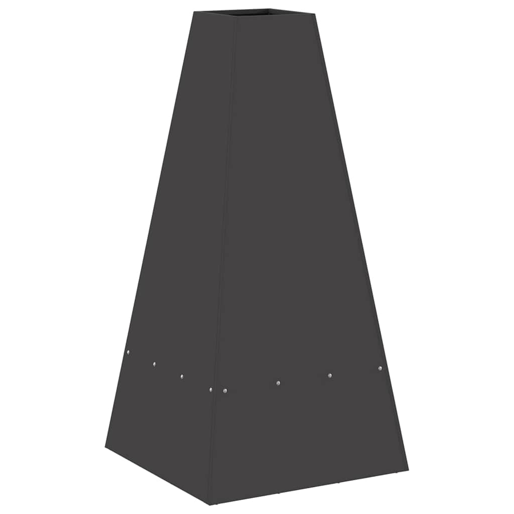 Braciere Nero 50 x 50 x 100 cm Acciaio Corten