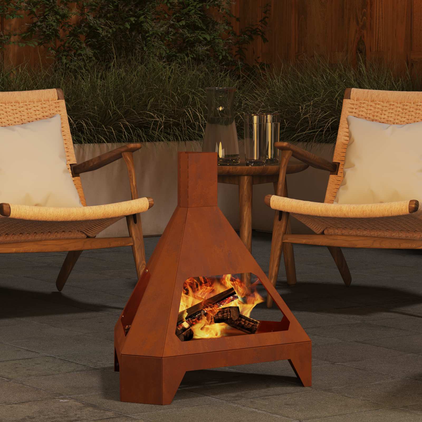 Braciere Ruggine 50 x 43 x 52 cm Acciaio Corten