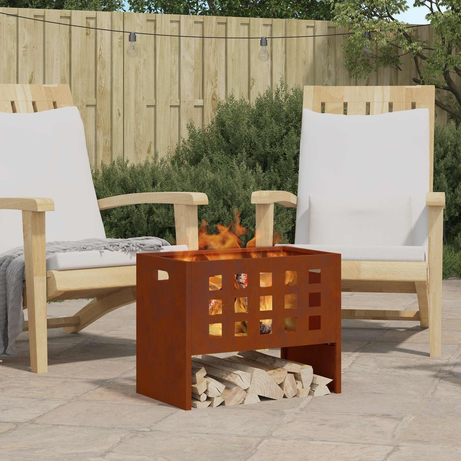 Braciere Marrone 50 x 30 x 40 cm Acciaio