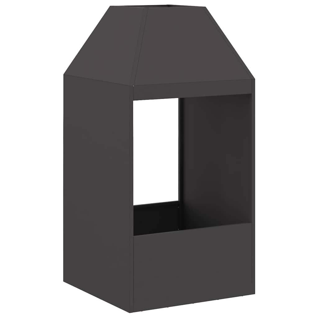 Braciere Nero 50 x 50 x 100 cm Acciaio Corten
