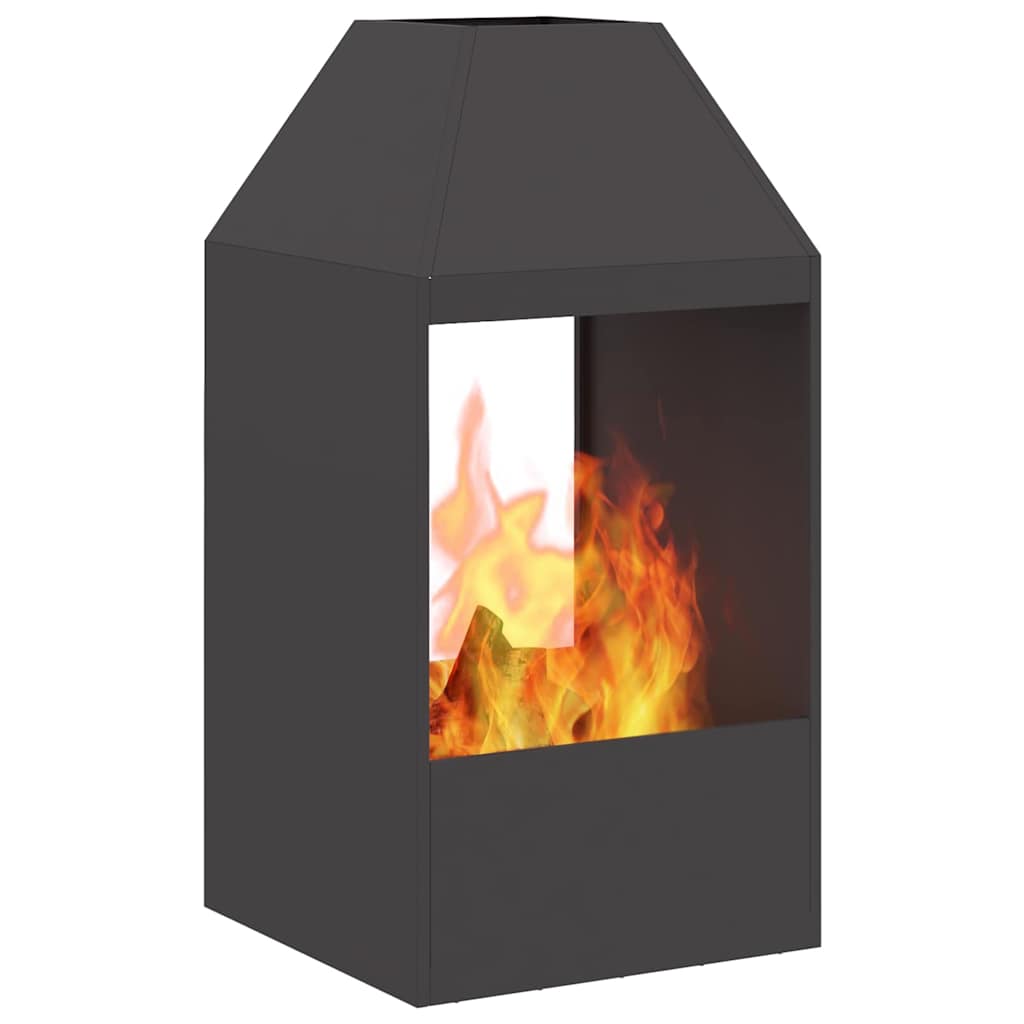 Braciere Nero 50 x 50 x 100 cm Acciaio Corten