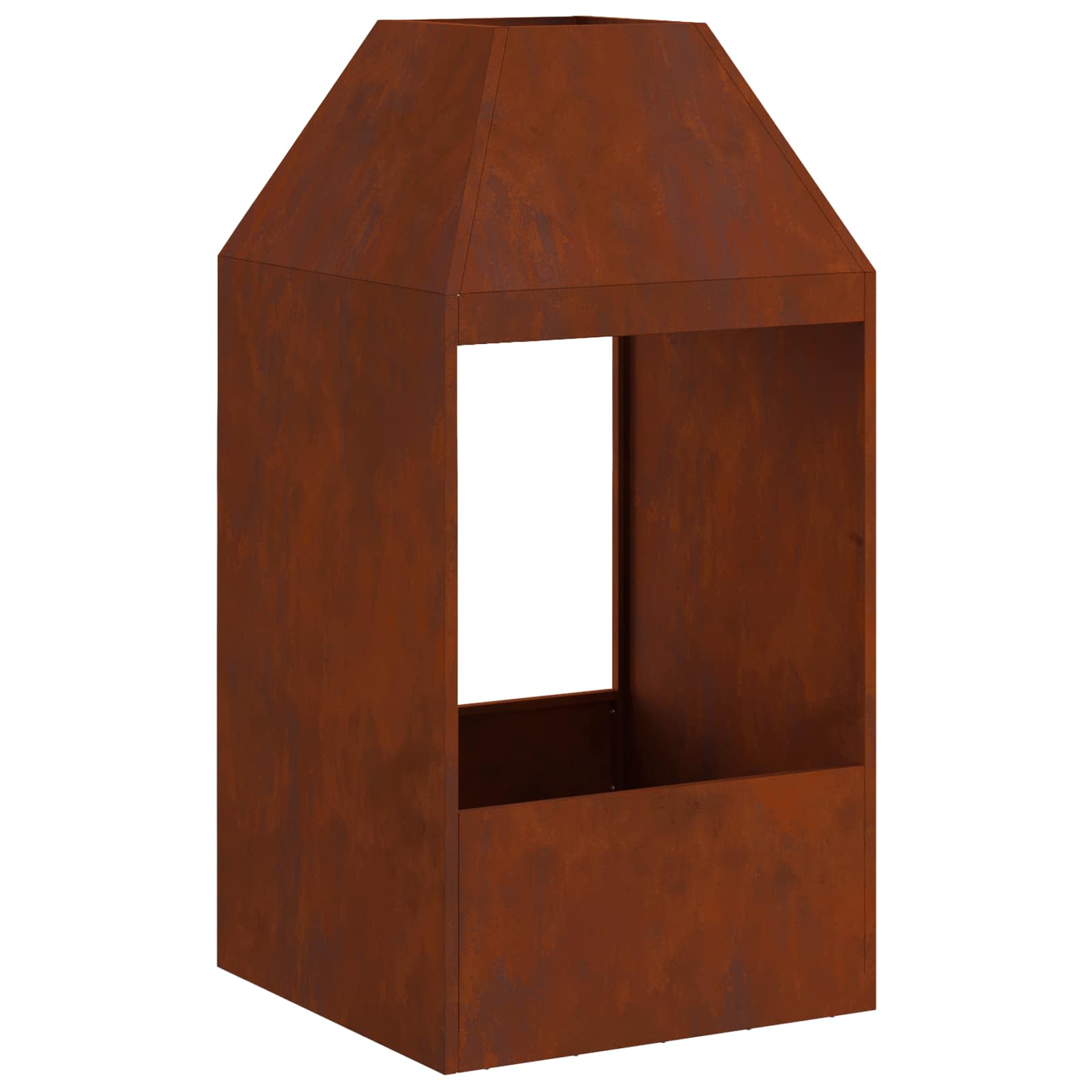 Braciere Ruggine 50 x 50 x 100 cm Acciaio Corten