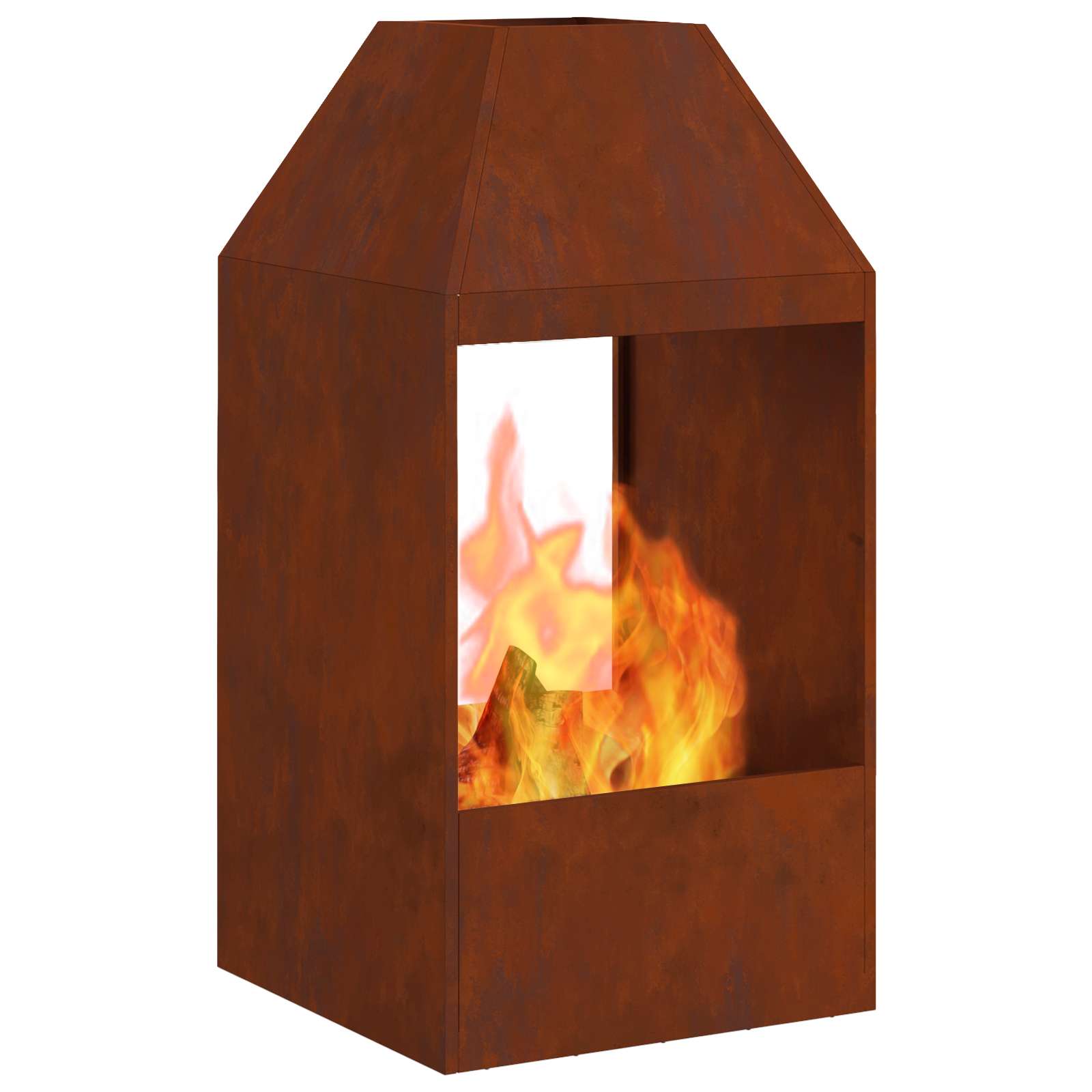 Braciere Ruggine 50 x 50 x 100 cm Acciaio Corten