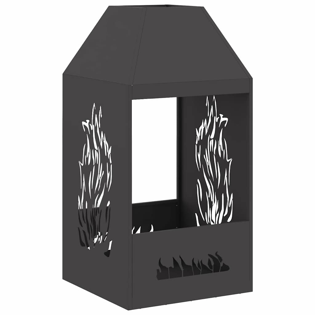 Braciere Nero 50 x 50 x 100 cm Acciaio Corten
