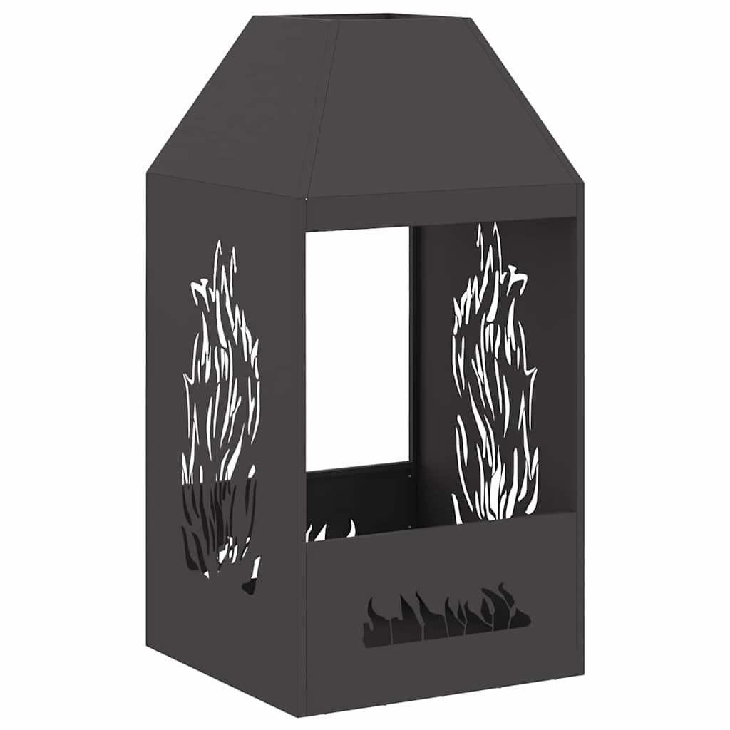 Braciere Nero 50 x 50 x 100 cm Acciaio Corten