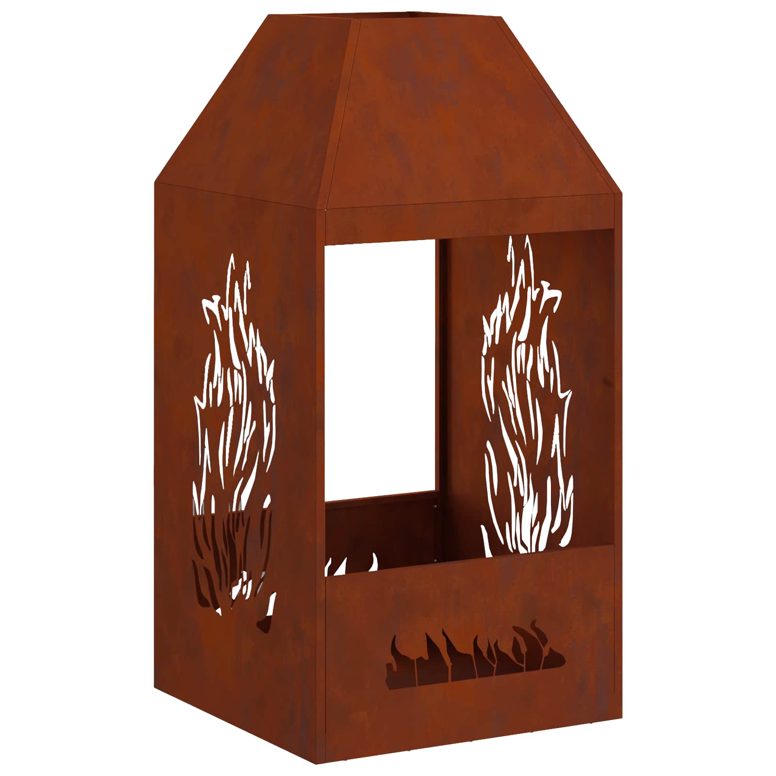 Braciere Ruggine 50 x 50 x 100 cm Acciaio Corten