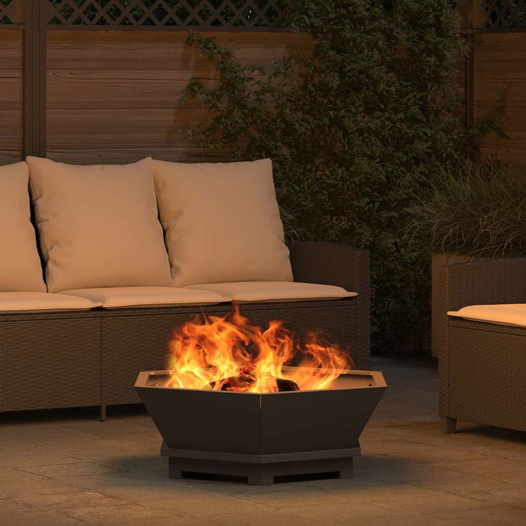 Braciere Nero 75 x 75 x 28 cm Acciaio Corten